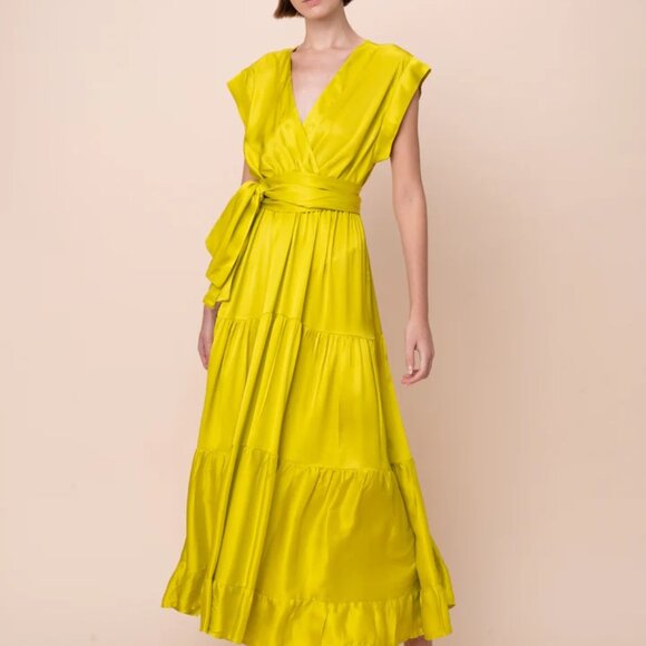 Sofia- Made in Italy Silky Satin Maxi Dress - Picture 6 of 7